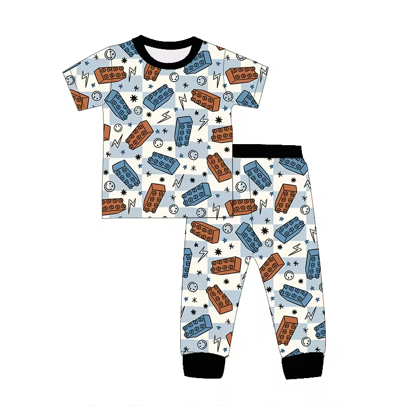 Baby Girls Puzzle Shirt Pants Pajamas Clothes Sets Preorder(moq 5)