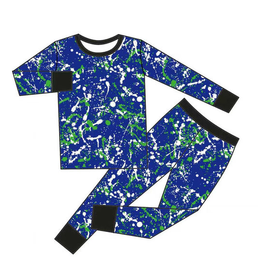 Preorder (moq 5)Baby Boys Tie-dye Print Top Pants Pajamas Sets