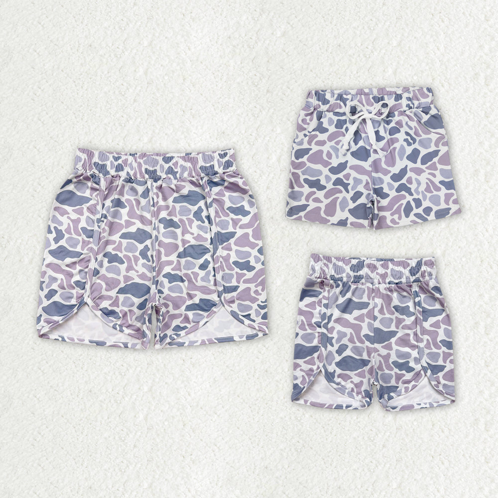 Family Baby Girls Boys Grey Camo Summer Shorts Bottoms