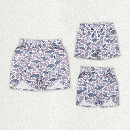 Family Baby Girls Boys Grey Camo Summer Shorts Bottoms