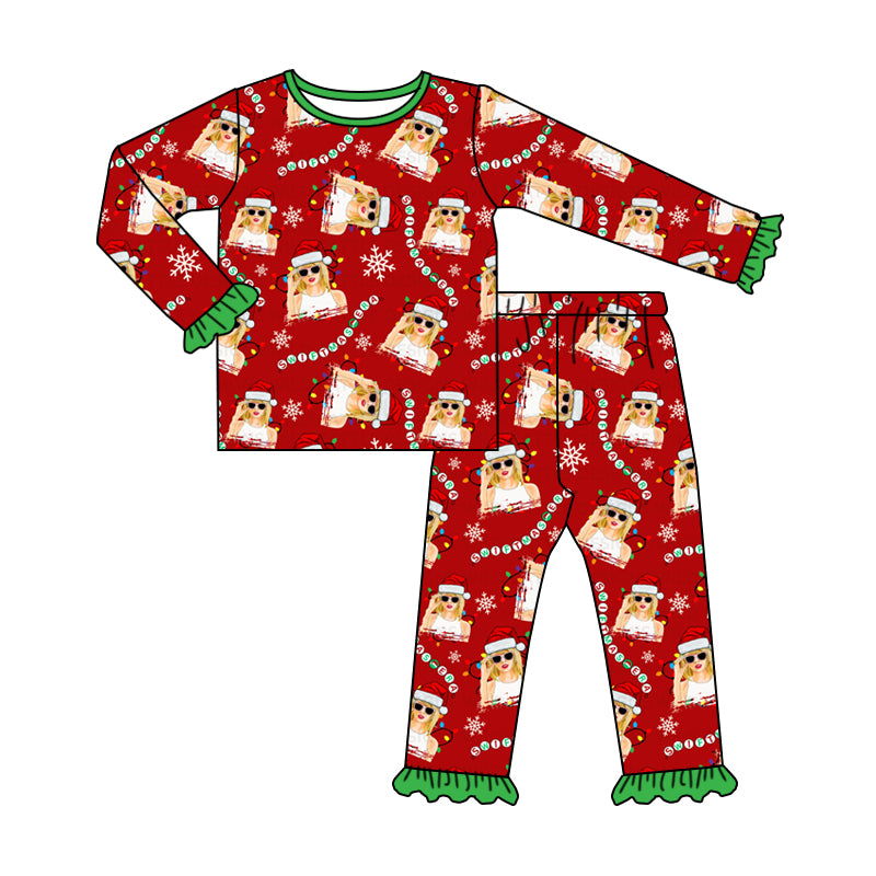 Baby Girls Christmas Singer Era Top Pants Pajamas Clothes Sets Preorder(moq 5)