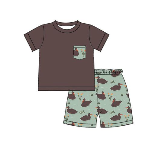 Baby Boys Ducks Mallard Shirt Shorts Clothes Sets Preorder(MOQ 5)
