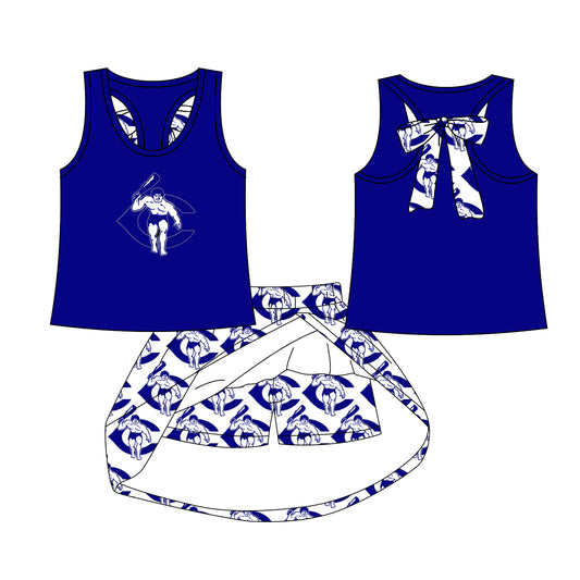 Preorder (moq 5)Baby Girls Gavemen team Top Skirt Skort Sets