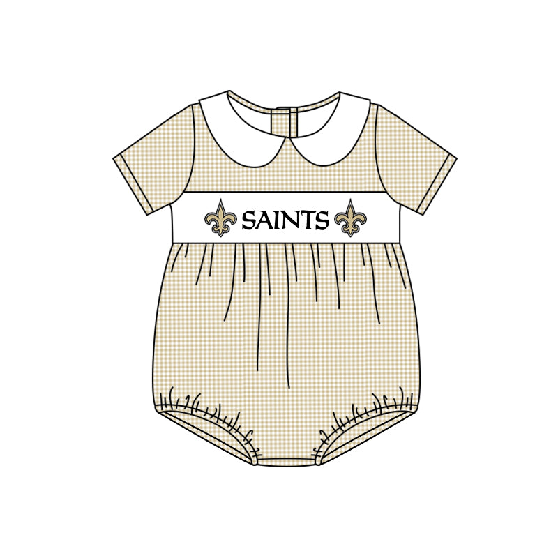 Baby Boys Saints Team Short Sleeve Rompers preorder(moq 5)