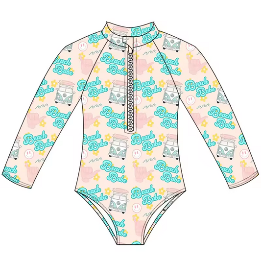 Baby Girls Beach Babe One Piece Swimsuits preorder (moq 5)