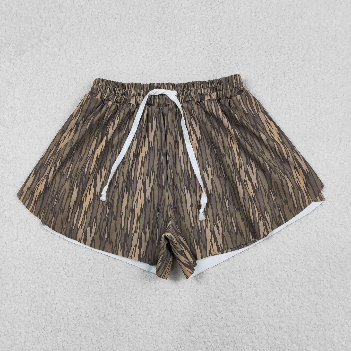 Mama and Me Girls Southern Olive Camo Yoga Active Ruffle Shorts Bottom