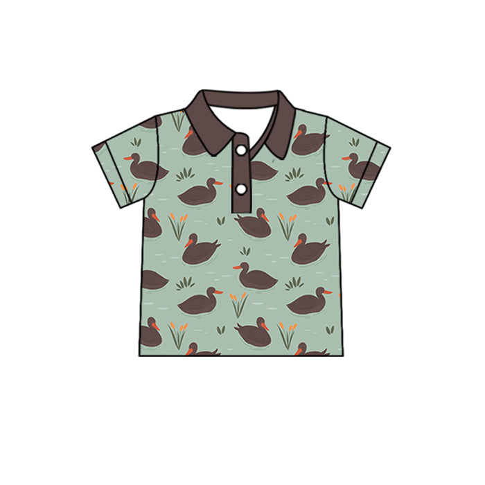 Baby Boys Ducks Mallard Short Sleeve Pullovers Tops Preorder(MOQ 5)