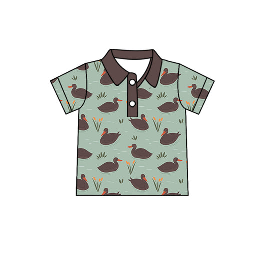 Baby Boys Ducks Mallard Short Sleeve Pullovers Tops Preorder(MOQ 5)