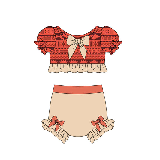 Preorder (moq 5)Baby Girls Island Princess Top Two Pieces Swimsuits