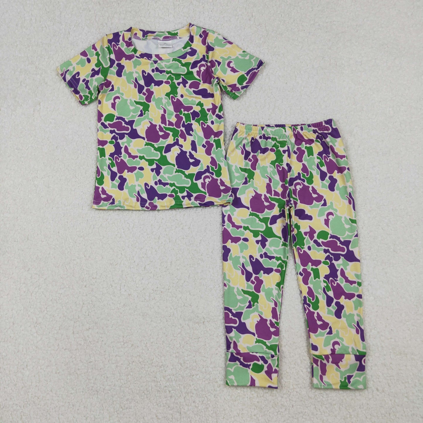 Baby Boys Mardigras Camo Short Sleeve Pant Pajamas Sets
