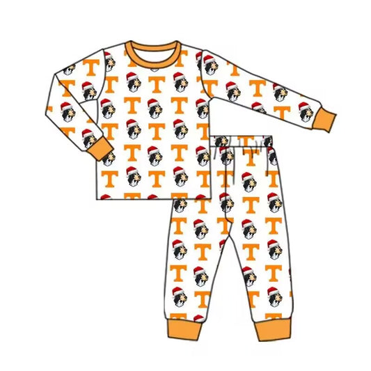 Preorder moq 5 Baby Boys Tennessee Dog Team Top Pants Pajamas