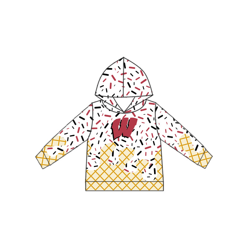 Preorder (moq 5)Baby Boys Wisconsin Badgers Sprinkles Drip Team Hoodies Tops