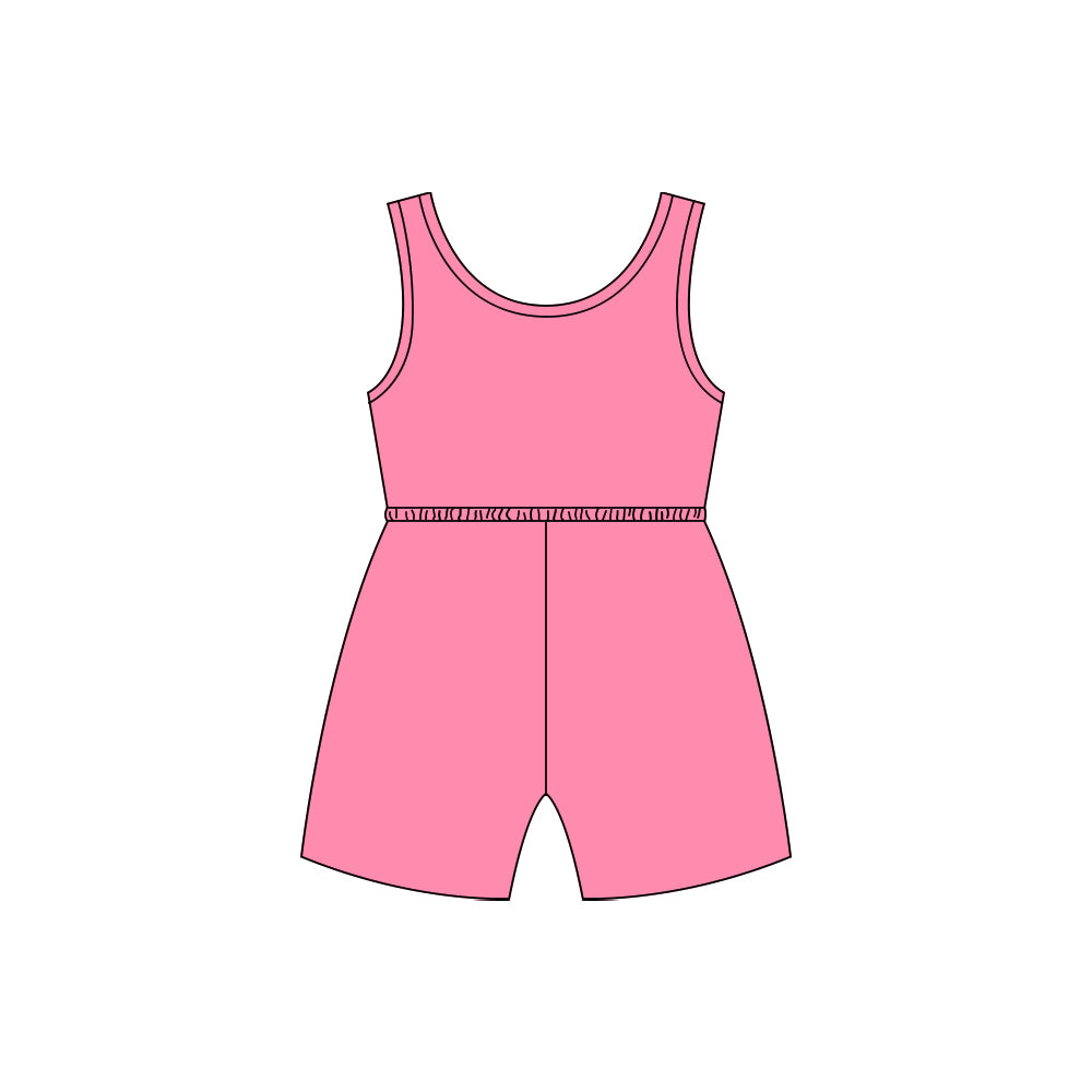 Preorder (moq 5)Baby Girls Pink Cotton Shorts Summer Jumpsuits