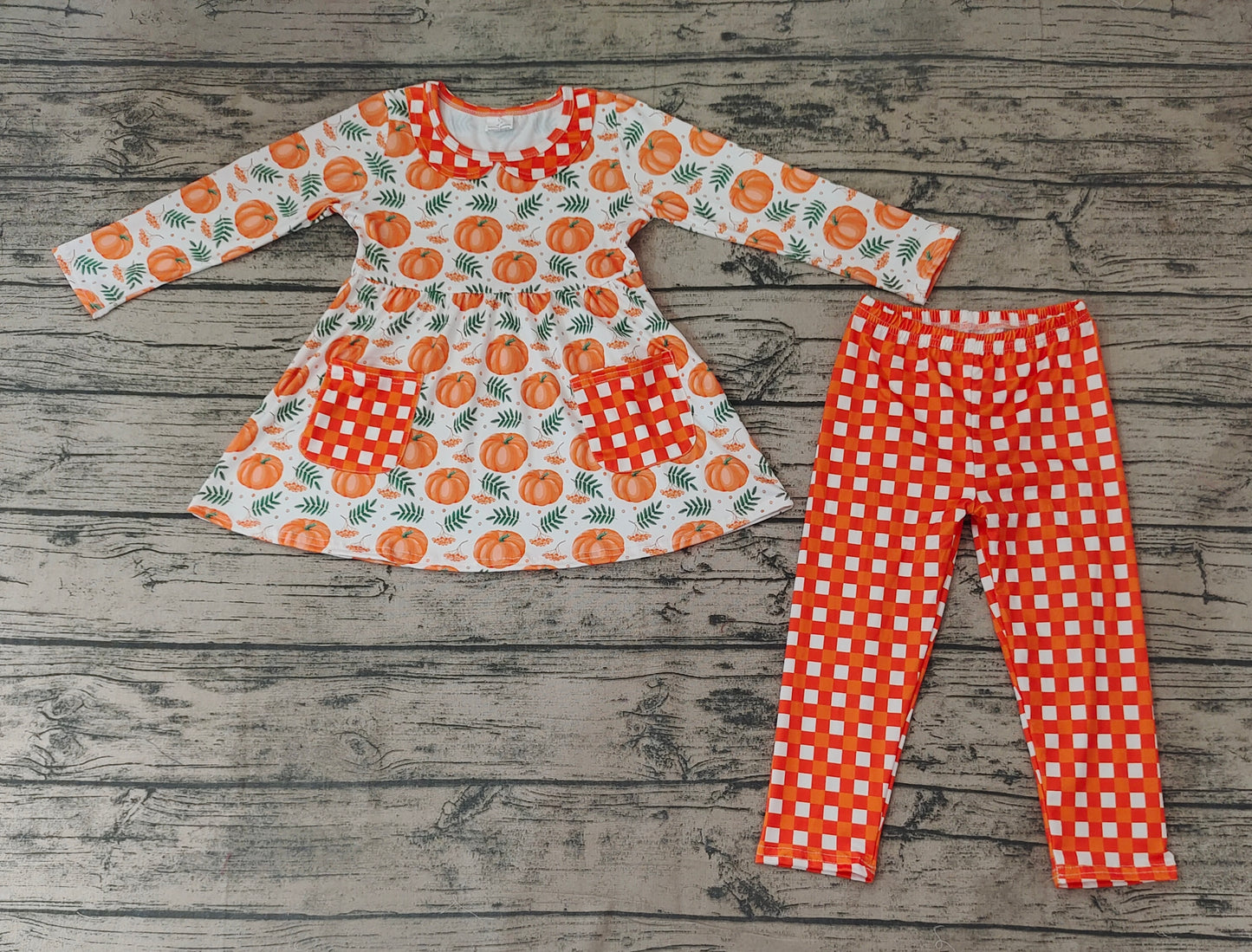 Baby Girls Pumpkin Tunic Legging Clothes Sets