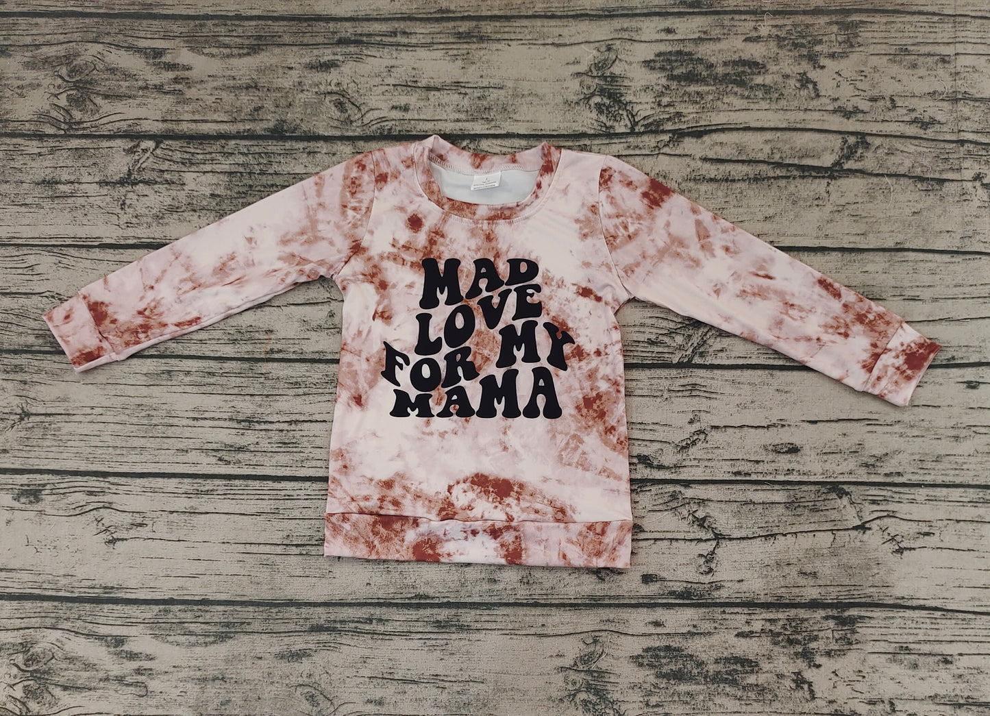 Baby Girls Love Mama Long Sleeve Tie Dye Tee Shirt Tops