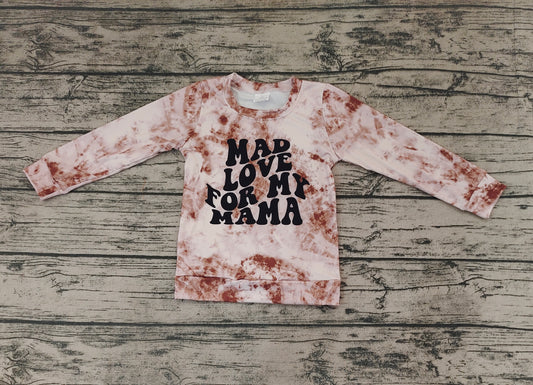 Baby Girls Love Mama Long Sleeve Tie Dye Tee Shirt Tops