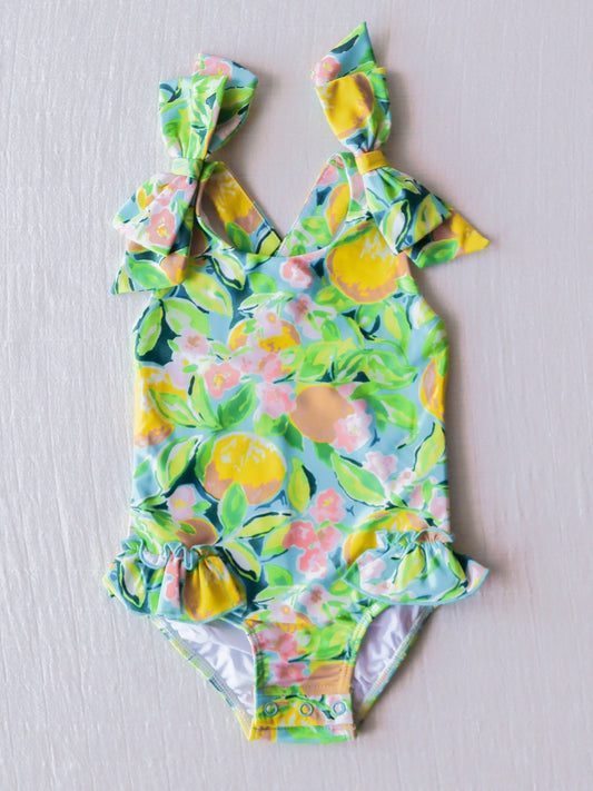 Baby Girls Fruits Straps One Piece Swimsuits Preorder (moq 5)