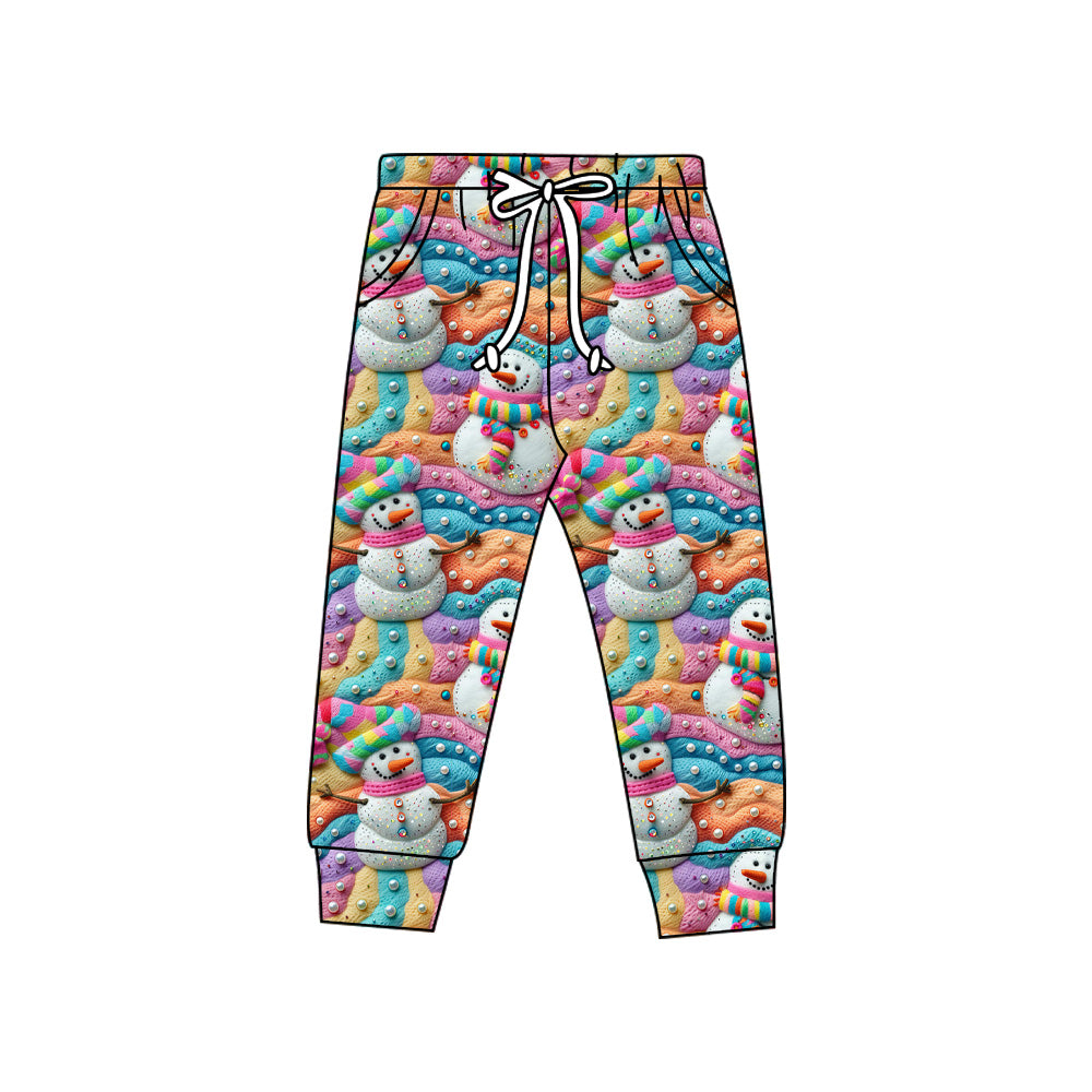 Preorder(moq 5) Baby Kids Christmas Snowmen Jogger Pants