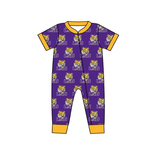 Baby Infant Boys Tiger LSU Team Zip Rompers preorder(moq 5)