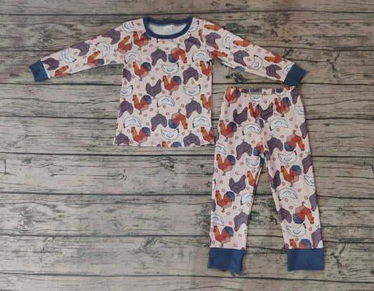 Baby Kids Fall Chicken Farm Pajamas Clothes Sets