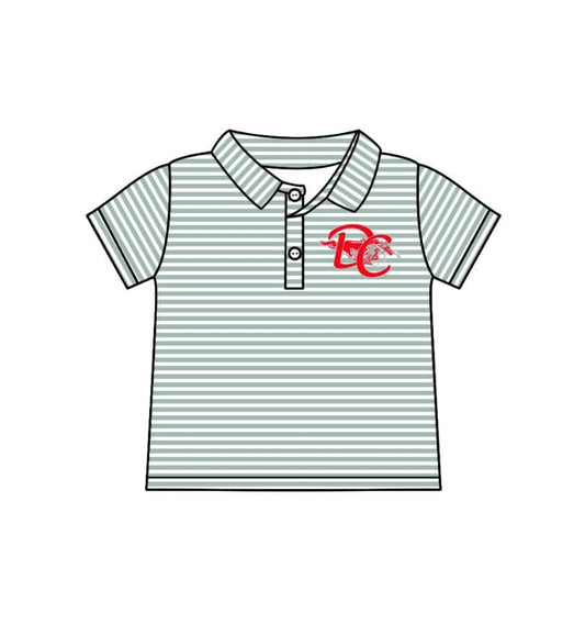 Split Preorder July 20th Baby Boys Gray Stripes DC Team Polo Shirts Tops