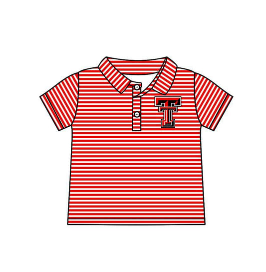 Split Preorder July 20th Baby Boys Red Stripes T Team Polo Shirts Tops