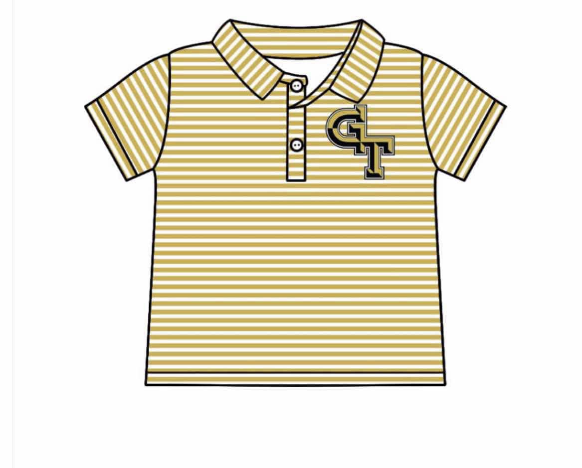 Split Preorder July 20th Baby Boys Yellow Stripes GT Team Polo Shirts Tops