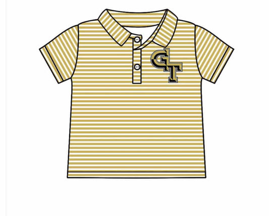 Split Preorder July 20th Baby Boys Yellow Stripes GT Team Polo Shirts Tops
