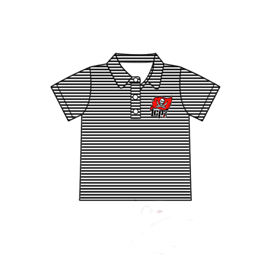Preorder moq 5 Baby Boys Black Stripes LCP Team Polo Shirts Tops