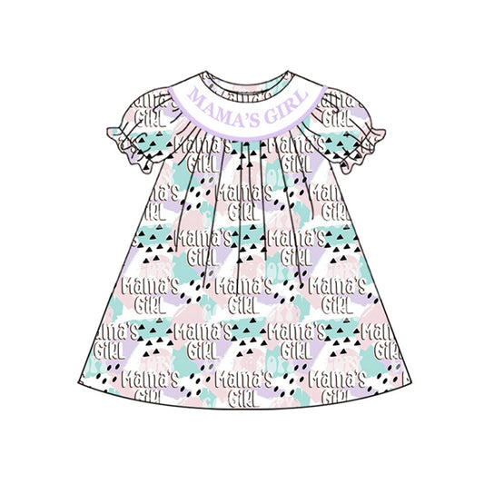 Preorder (moq 5)Baby Girls Mama's Girl Print Knee Length Dresses