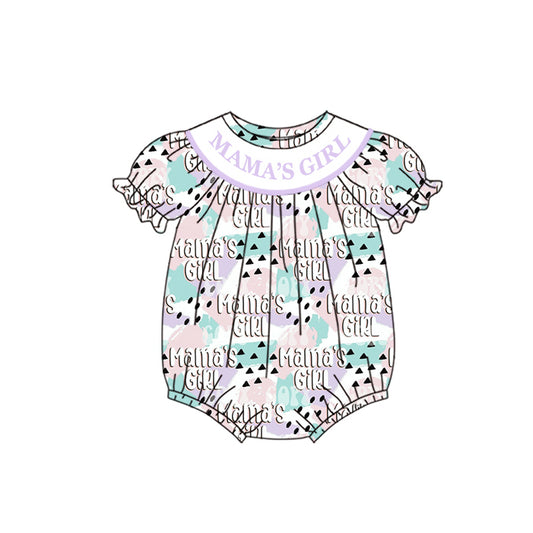 Preorder(moq 5)Baby Infant Girls Mama's Girl Tie Dye Print Short Sleeve Rompers