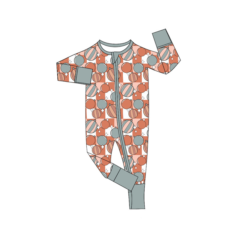 Preorder moq 5 Baby Infant Boys Long Sleeves Lights Plaid Zipper Rompers