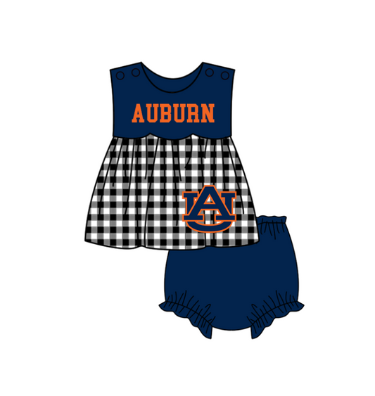 Preorder moq 5 Baby Girls Auburn Tunic Bummies Short Team Clothes Set