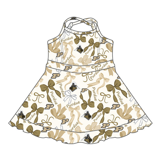 Preorder (moq 5)Baby Girls Strap Olive P Bows Plaid Ruffle Short Team Knee Length Dresses