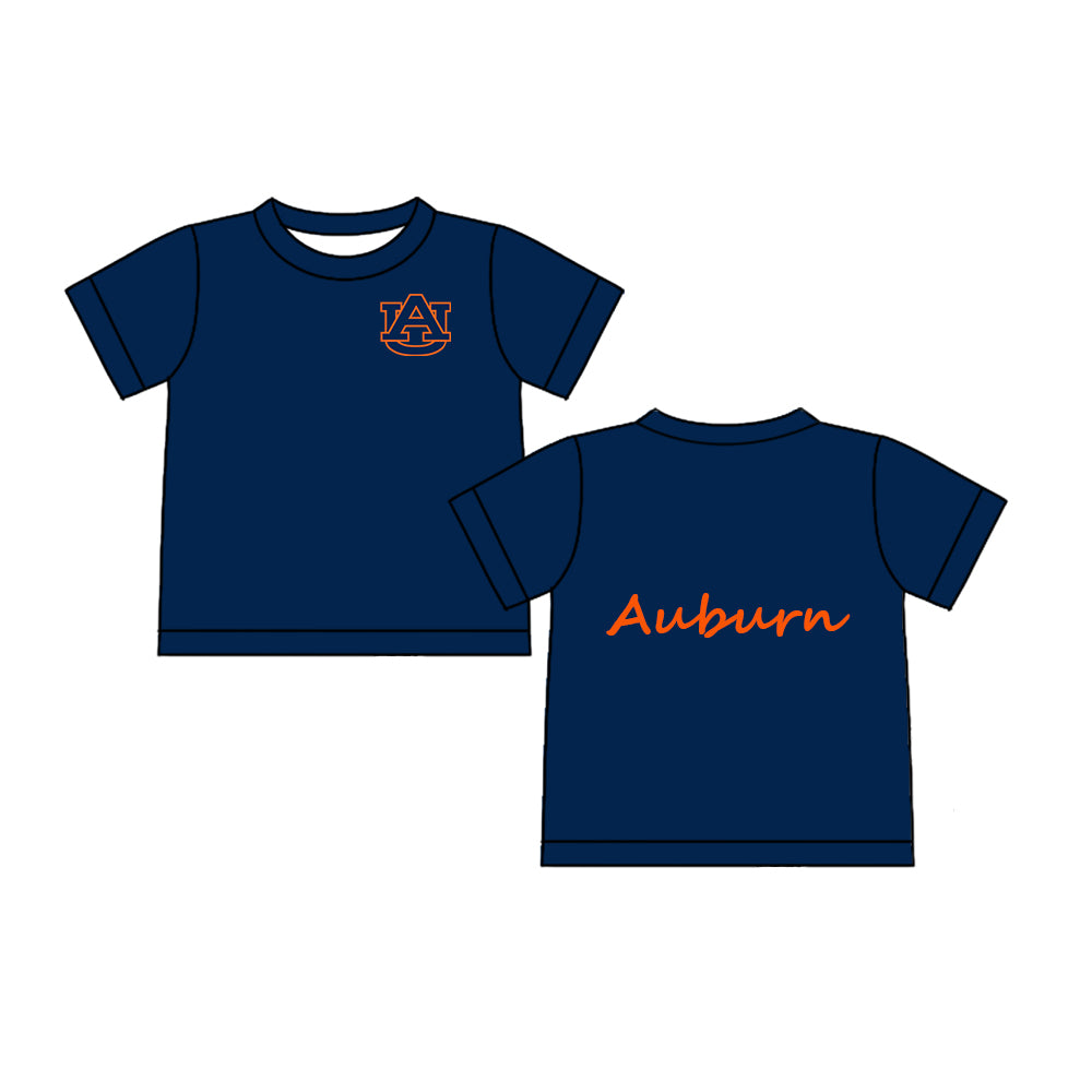 Preorder (moq 5)Baby Boys Navy Short Sleeves AU Auburn Team Tee Shirts Top