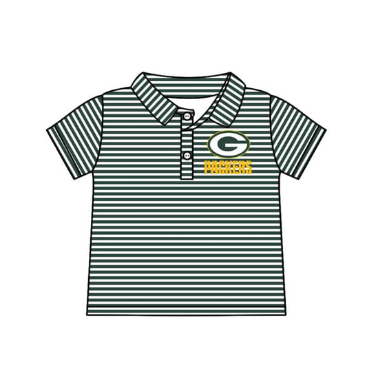 Split Preorder July 20th Baby Boys Green Stripes G Packers Team Polo Shirts Tops
