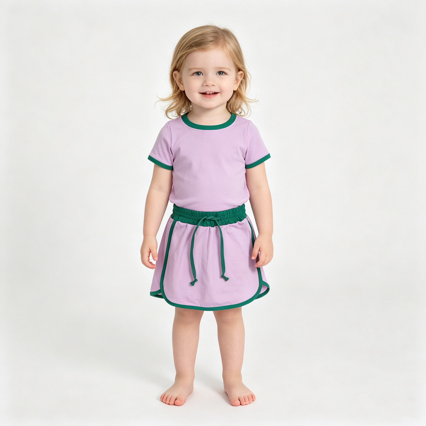 Baby Girls Pink Short Sleeve Top Skirt Shorts Cotton Clothes Sets