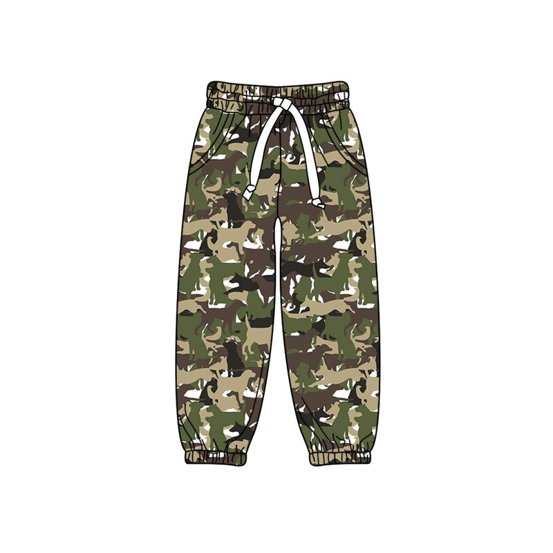 Preorder (moq 5) Baby Boys Green Dogs Camo Hunting Pockets Joggers Pant