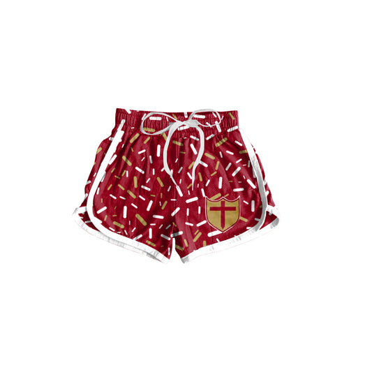 Preorder(moq 5) Adult Women Red Cross Sprinkles Shorts Bottoms