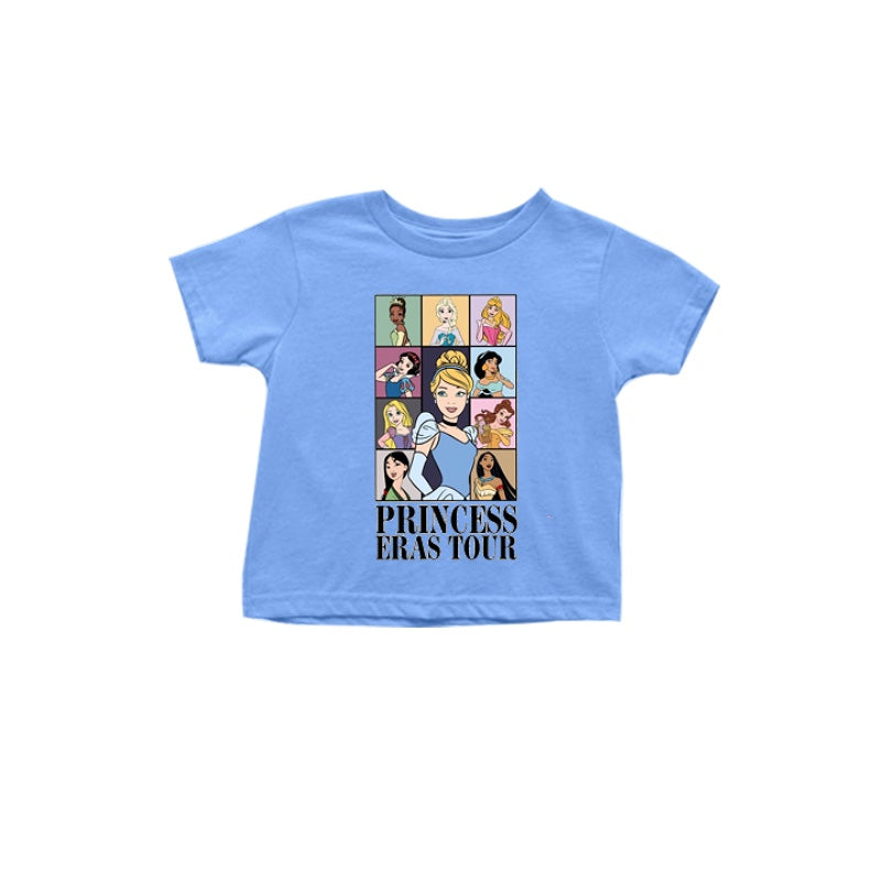 Baby Girls Blue Princess Short Sleeve Tee Shirts Tops Preorder(moq 5)