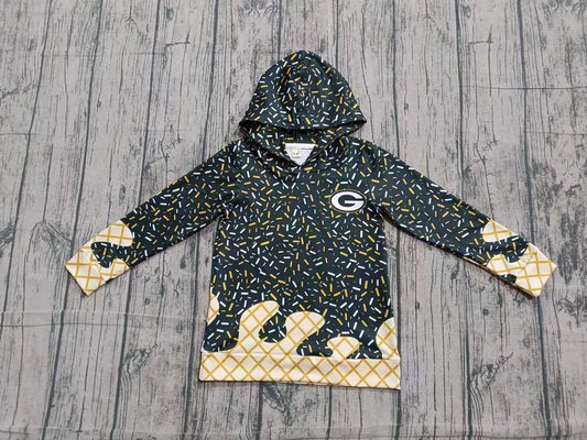 Preorder (moq 5)Baby Boys Long Sleeves Drip Green Bay Packers Team Hoodies Top
