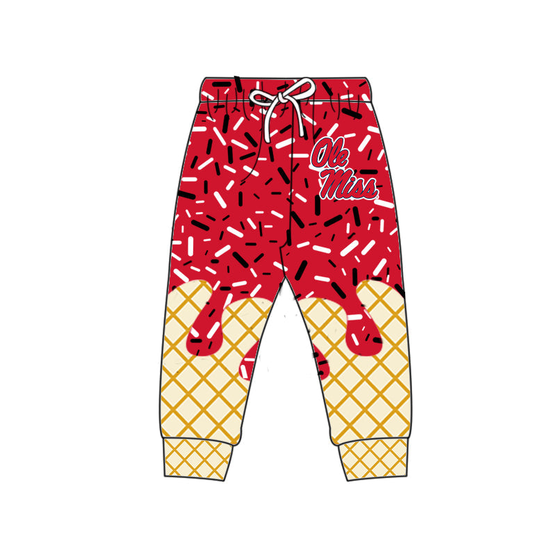 Preorder (moq 5)Baby Boys Drip Sprinkles Ole Miss Team Jogger Pants Bottom
