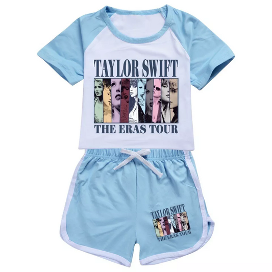 Baby Girls Aqua Singer Shirt Sports Shorts Clothes Sets Preorder(moq 5)