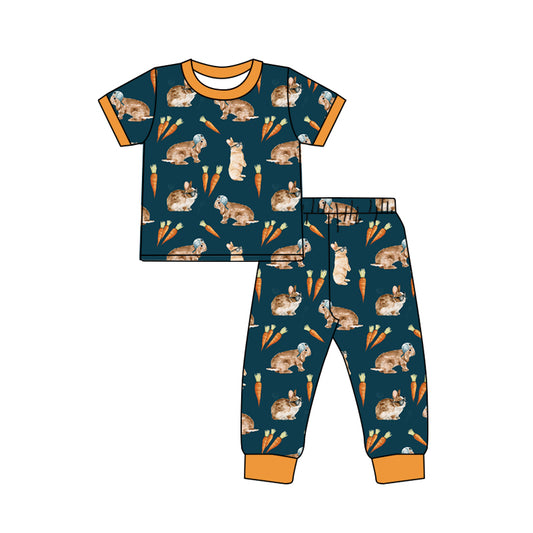 Baby Boys Easter Rabbit Carrot Top Pants Pajamas Outfits Clothes Sets preorder(MOQ 5)