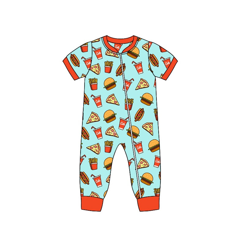 Baby Infant Boys Hamburgur Zip Rompers preorder(moq 5)