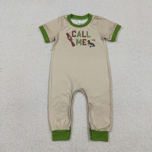 Baby Boys Ducks Call Me Hunting Rompers