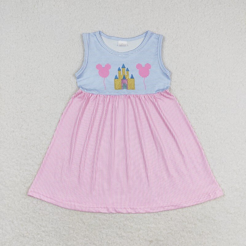 Baby Girls Pink Castle Sibling Sister Rompers Dresses