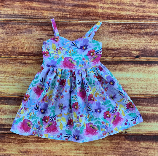 Baby Girls Summer Flowers Knee Length Dresses preorder(moq 5)