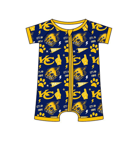 Preorder(moq 5)Baby Infant Boys KC Team Summer Zip Rompers