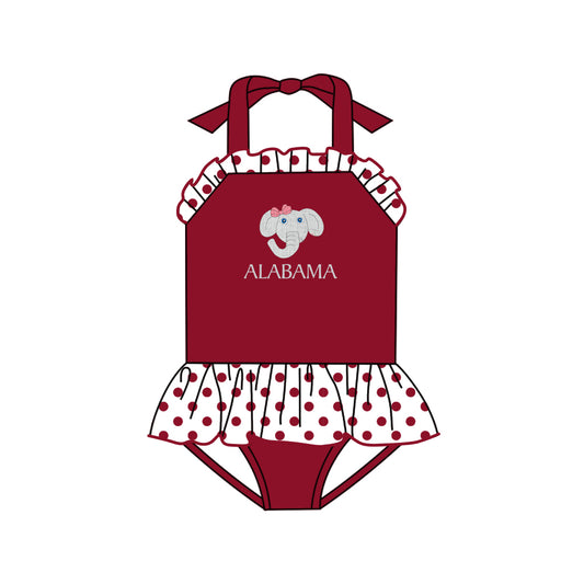 Baby Girls Alabama Elephant Team Ruffle One Piece Swimsuits preorder (moq 5)